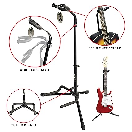 RockJam GS-001 Vertical Tripod Guitar Stand