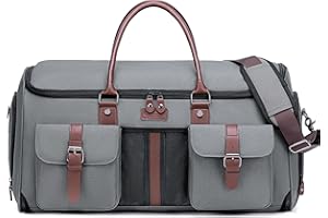 Vessgra Carry on Garment Bag for Travel, Convertible Garment Duffle Bags for Men Women with Shoe Compartment - 2 in 1 Hanging Suitcase Suit Travel Bags