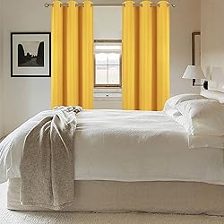 Diraysid Yellow Grommet Blackout Curtains for
