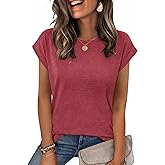 Zeagoo Womens Tops Summer Casual Cap Sleeve Tshirts Shirts Business Dressy Spring Fashion Outfits Trendy Clothes