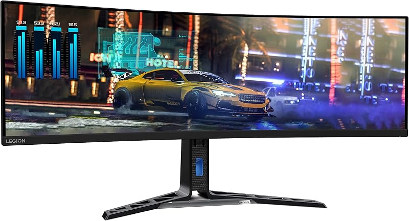 Legion R45w-30 - Écran Gaming 44.5'' DQHD (VA Panel, 165Hz, 1ms MPRT, HDMI+DP+USB-C, FreeSync Premium Pro, HDR4000, Haut-parleurs) Réglage en Inclinaison/Rotation/Hauteur - Noir