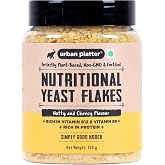 Urban Platter Nutritional Yeast Flakes | 3.53 Oz (100g) | Rich in B Vitamins &amp; Protein | Gluten-Free, Non-GMO, Plant-Based Seasoning | Nutty &amp; Cheesy Flavor | For Popcorn, Pasta &amp; Salads