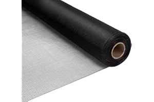 KAKO Window Screen Replacement, 36" x 50' Window Screen Mesh, Fiberglass Window Screens for House Windows, Door, Patio, Porch(Black)