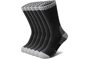 Senker Fashion Merino Wool Hiking Socks for Men, Warm Crew Socks W/Cushion Moisture Wicking for Trekking Work Outdoor