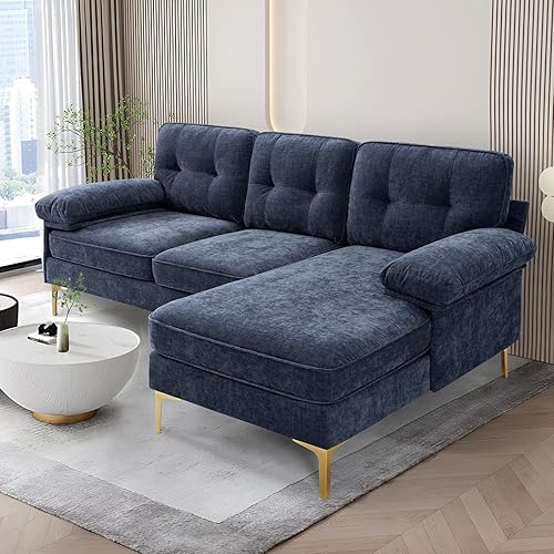 TEKAMON L-Shaped Sectional Sofa Couch with Chaise for Living