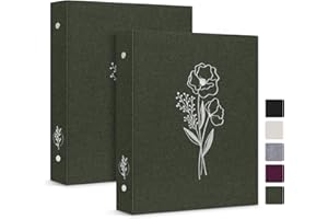 Lanpn A5 6 Small Ring Binder 2 Packs, Linen Cover 0.75 inch Round Rings Can Holds A5 Paper for Office School Home Journaling 