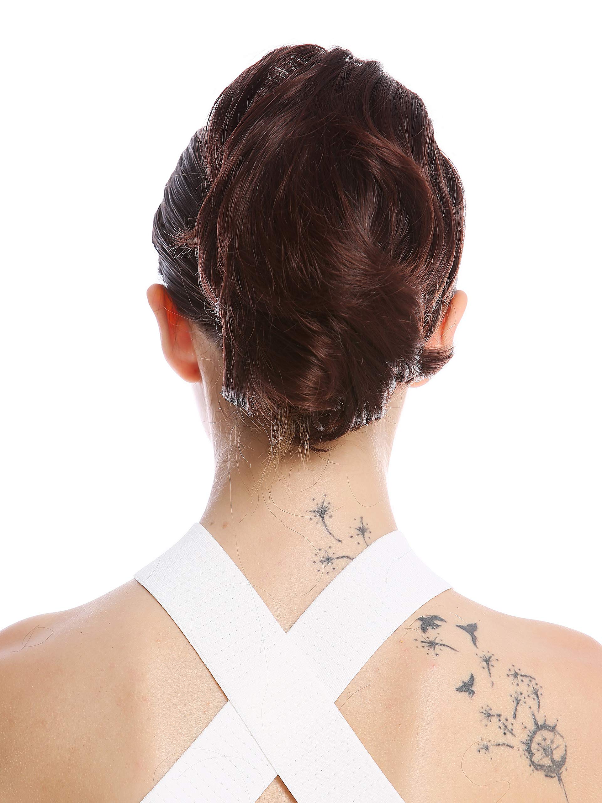 WIG ME UP - 1028-V-2T33 Ponytail Hairpiece Extensions short great volume wavy mahogany brown mix 8inch