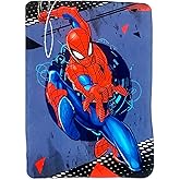 Marvels Spiderman on Building Fleece Throw Blanket 40 x 60 (Blue)