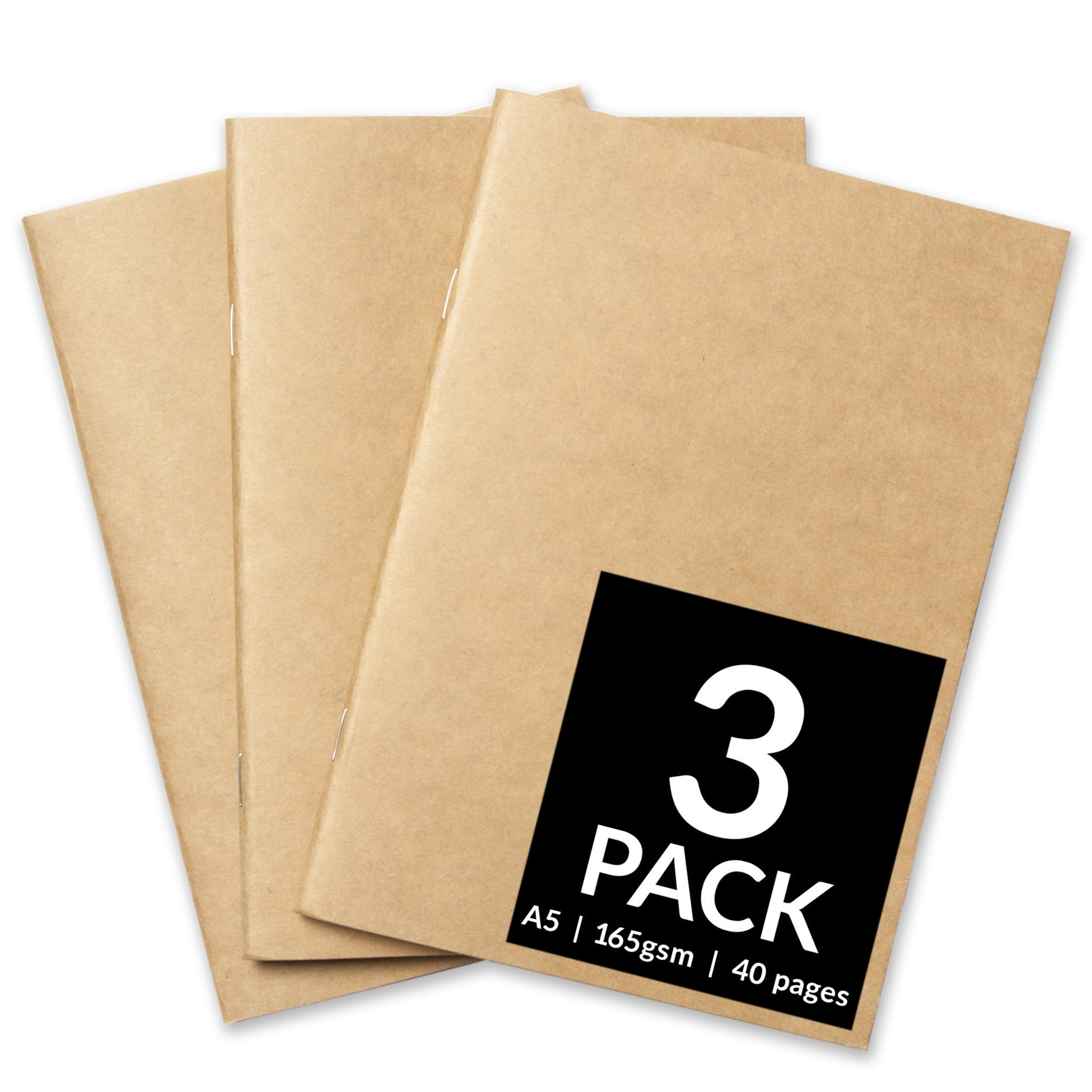 ARTISTIK A3 Sketchbook Soft Cover Craft (Pack of 3) – 40-Page Starter Sketch Book with 165gsm White Cartridge Paper Drawing Pad for Versatile Mixed Media Use
