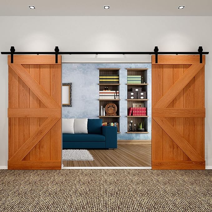 Amazon Com 13ft Double Door Sliding Barn Door Hardware Kit Door