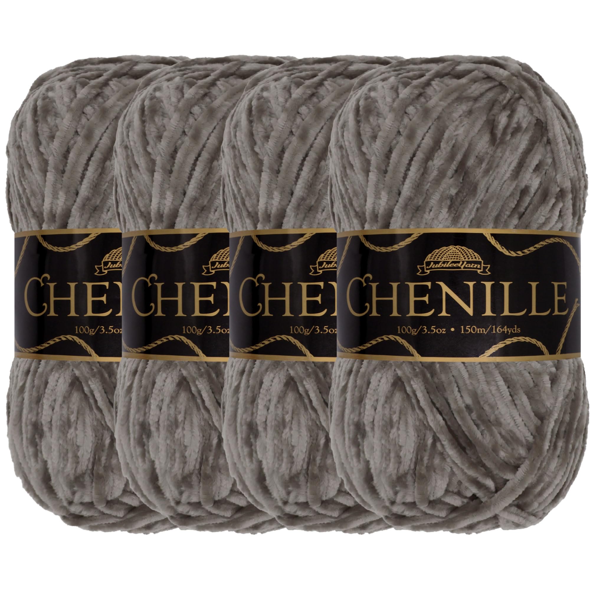 JubileeYarn Chenille Yarn - Worsted Weight - 100g/skein (4 Skeins, 112 Nimbus)