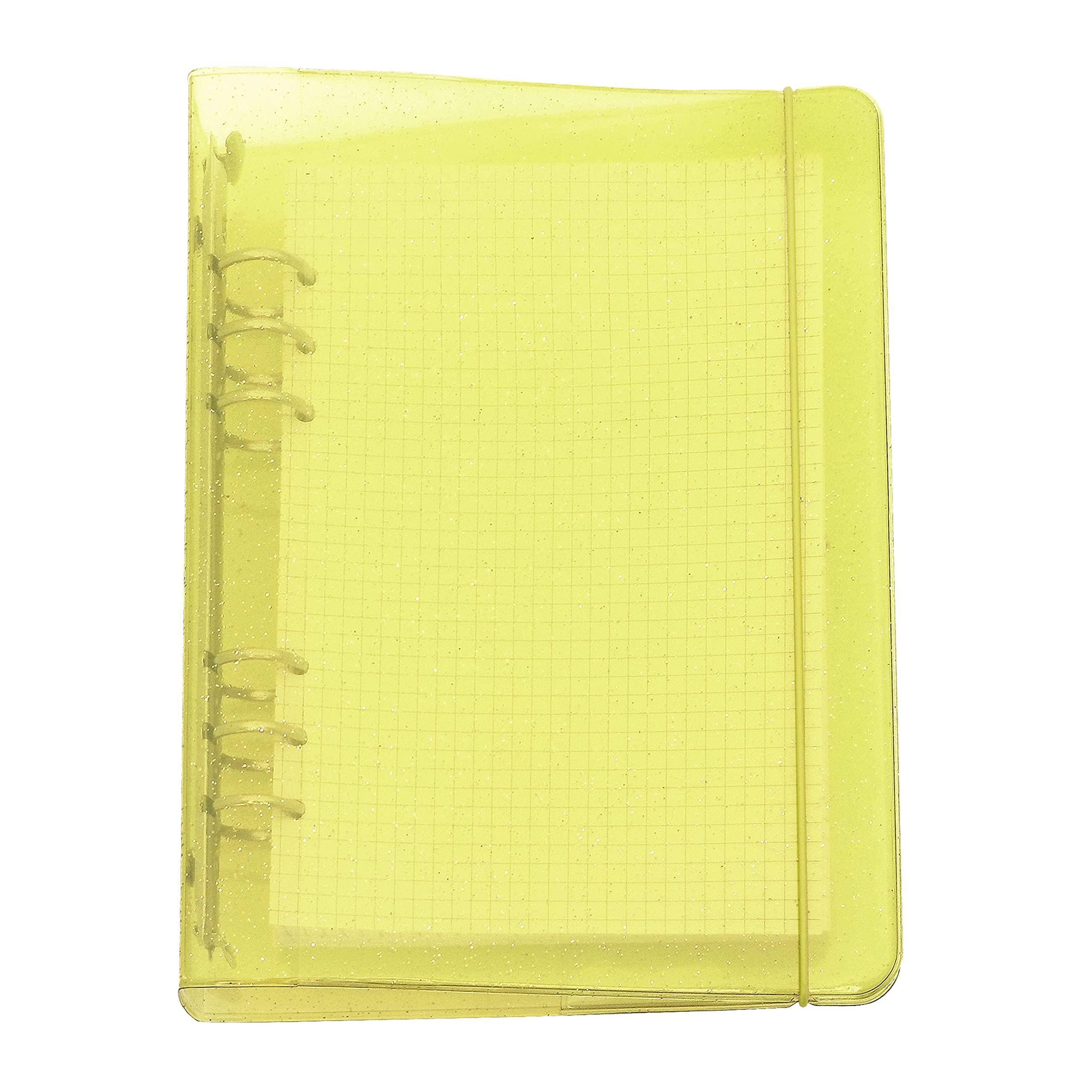 A6/ A5 6-Holes Colorful PP Cover Round Ring Binder Personal Organizer for Loose Leaf Sheet Refill Notebook/DIY Scrapbooking (Sunny Lime, A5 Mini Set) — image 1