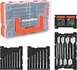 ValueMax 55 Pcs Drill Bit Set HSS Masonry Spade Screwdriver Multi-Material Case view 1