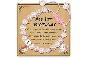 Sereney Birthday Gifts for Girls, Beaded Bracelets as 1 3 4 5 6 7 8 9 10 11 12 13 14 15 16 Year Old Birthday Gift, Adjustable