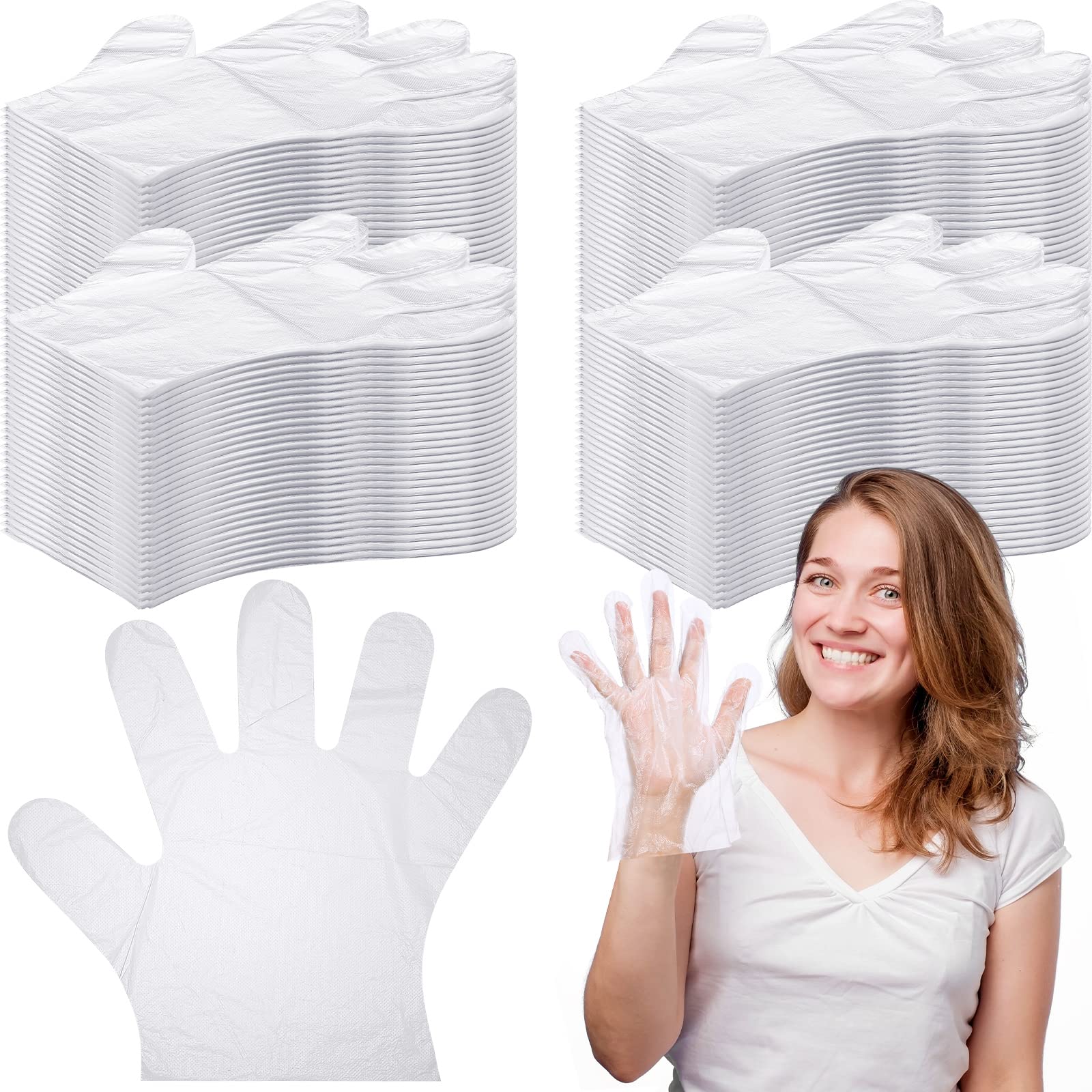 Photo 1 of Hoolerry 2000 Pcs Disposable Plastic Gloves for Cooking Food Prep Clear Service Safe Kitchen Gloves for Food Handling Household Cleaning Party Celebration, One Size Fits Most