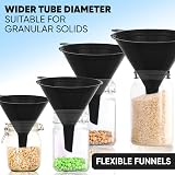 LIQVEE Funnel Set 4 Sizes 122/101/76/50mm Black Food-Grade Plastic view 7
