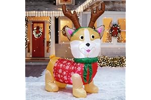 TRMESIA 4 FT Christmas Inflatable Decoration Reindeer, with LED Lights Christmas Indoor Outdoor Decor,Garden Yard Lawn Holiday Blow up Xmas Decoration for Seasonal Joy