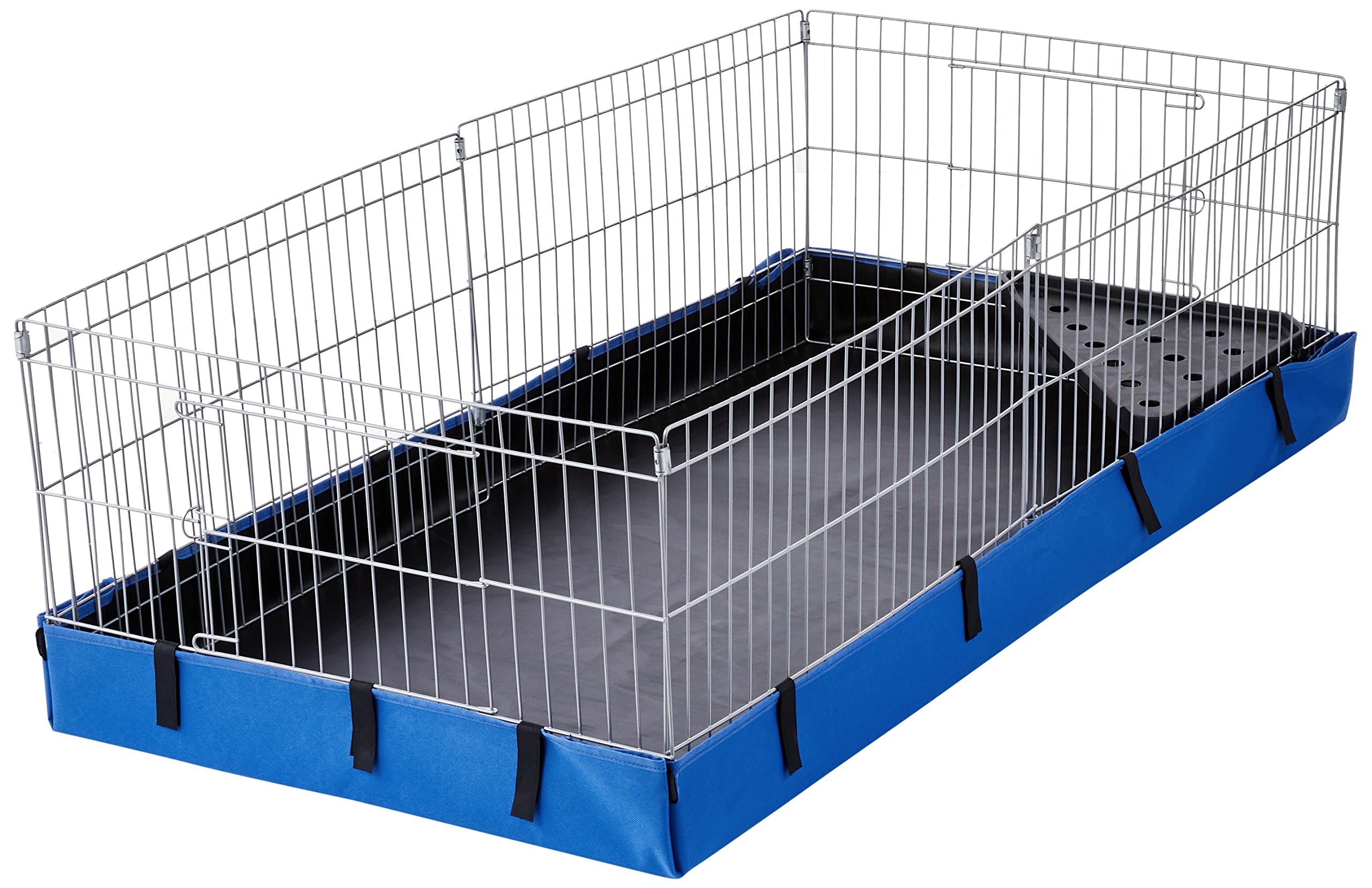 Amazon Basics Canvas Bottom Hamster/Rat/Guinea Pig Cage for Indoor, Comfortable, Blue, 118 cm L x 35 cm W x 60 cm H