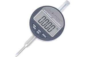 Clockwise Tools Digital Indicator, DIGR-0055 0-0.5 Inch/12.7 mm, Inch/Metric Conversion, Auto Off