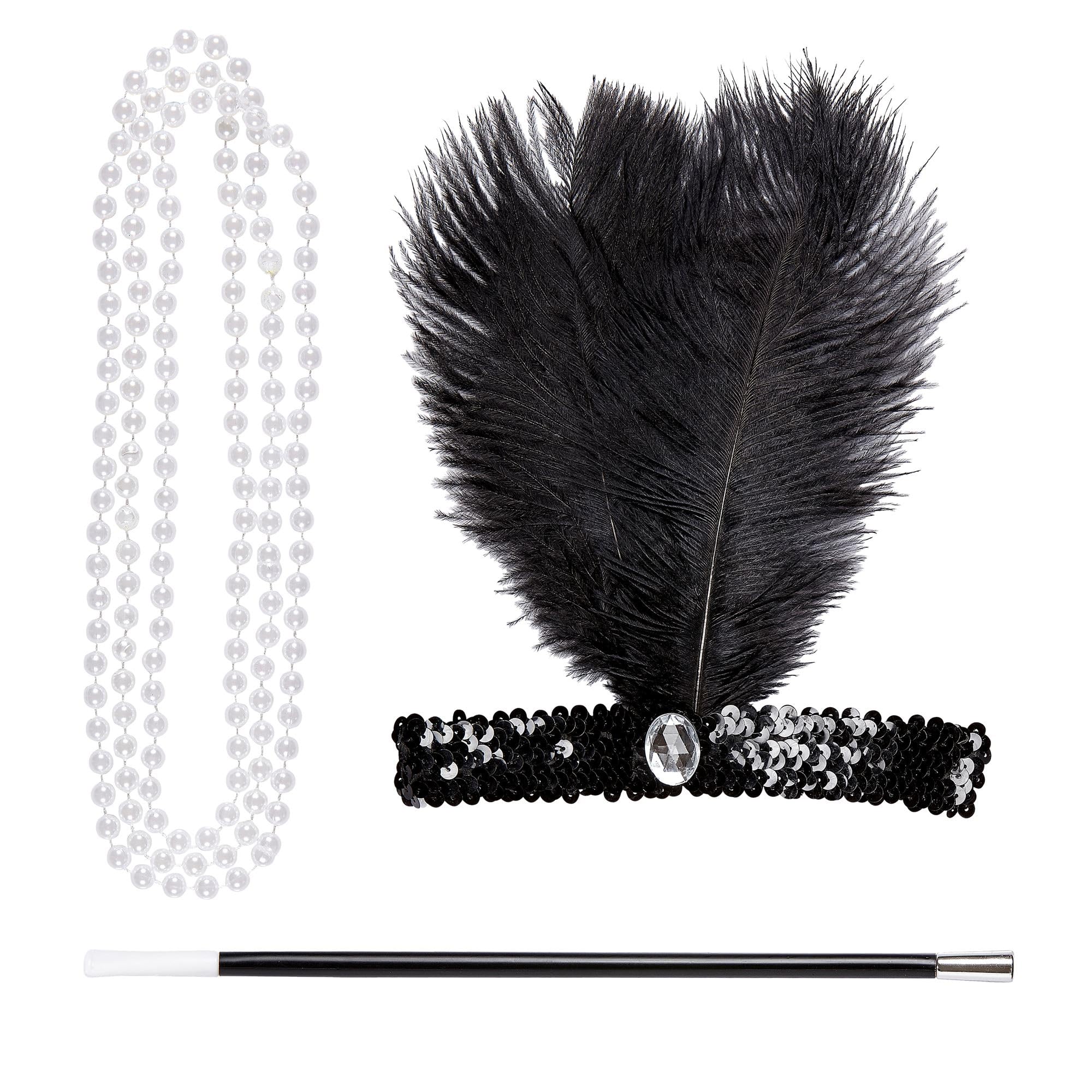 Widmann 95716 Charleston Set Flower Headband Chain and Cigarette Holder