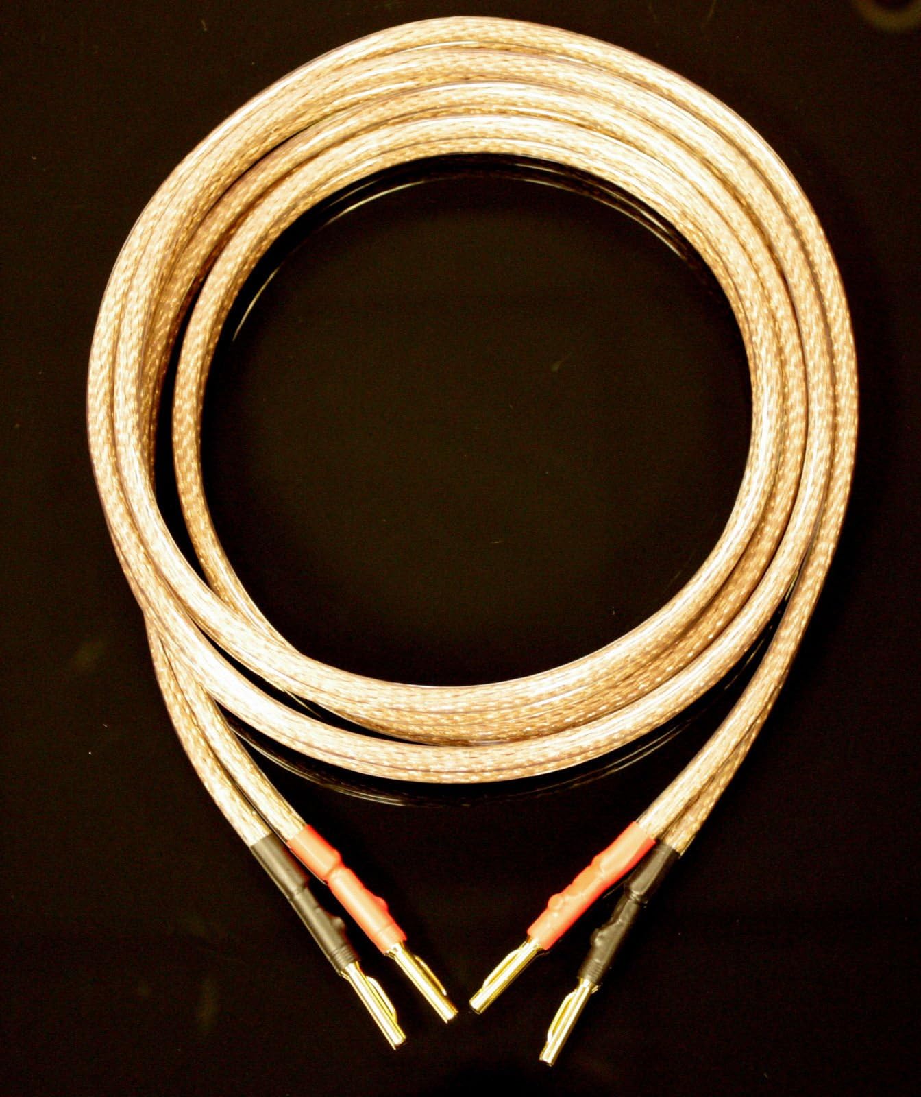 Van Damme4 x HiFi Series Speaker Cable 4 mm Bi-Wire Bridging Links Terminated With 8 x Gold Plated Spade Connectors