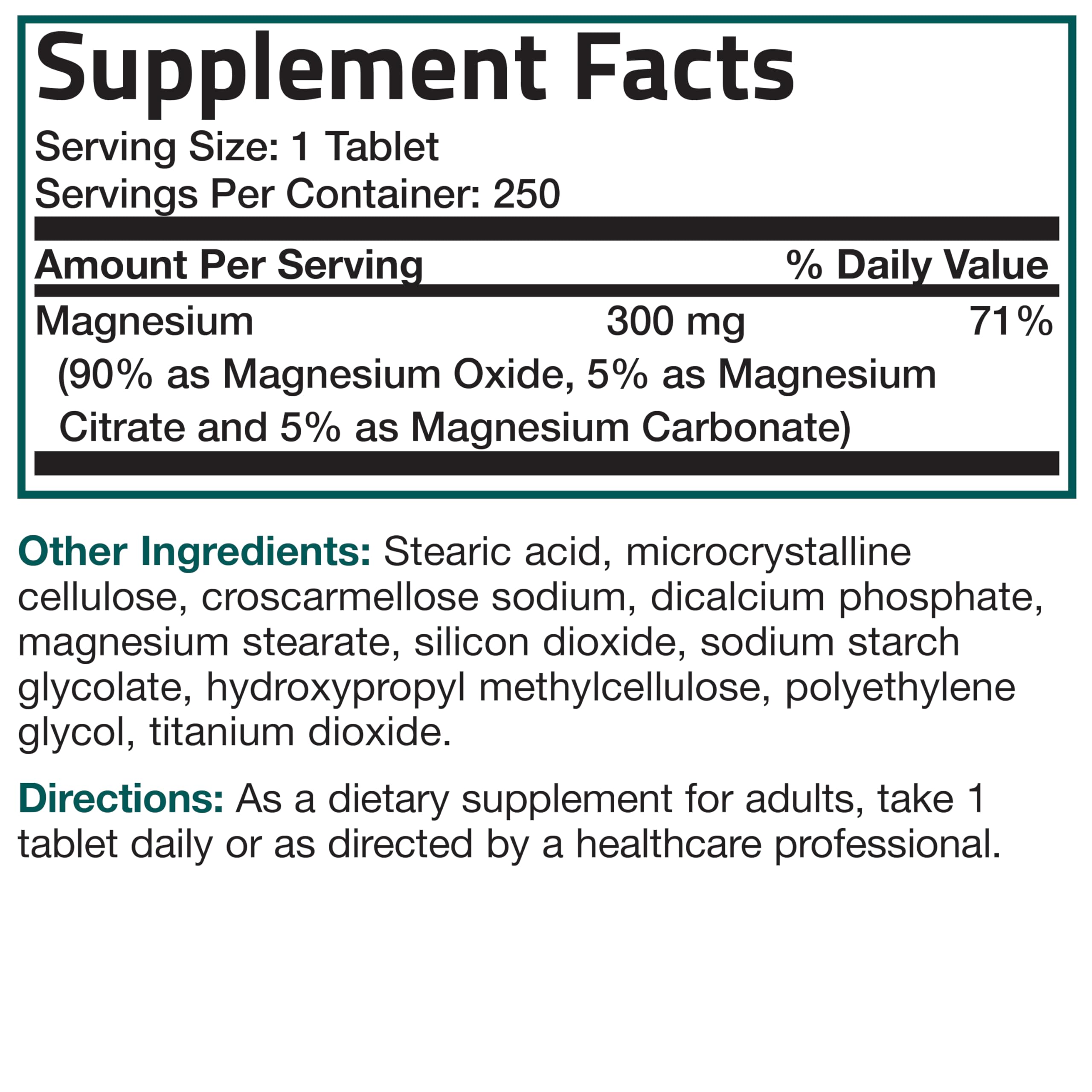 Bronson Triple Magnesium Complex Maximum Coverage 300mg - Non-GMO Formula, 250 Tablets