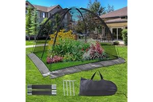 Doublehorse Pond Net Cover Dome 14 x 11 FT Koi Pond Cover Dome Durable Plant Cover for Potted ProtectorFor Backyard Pond Cover Dome Tent Protective Netting Prevent Animal Insect