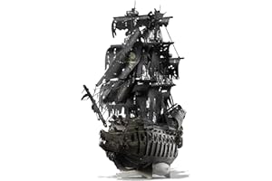 Piececool Metal 3D Puzzles for Adults, Flying Dutchman Pirate Ship Model Kits, 3D Watercraft Model Building Kit, DIY Craft Kits Difficult 3D Puzzles for Family Time, Great Christmas Birthday Gifts