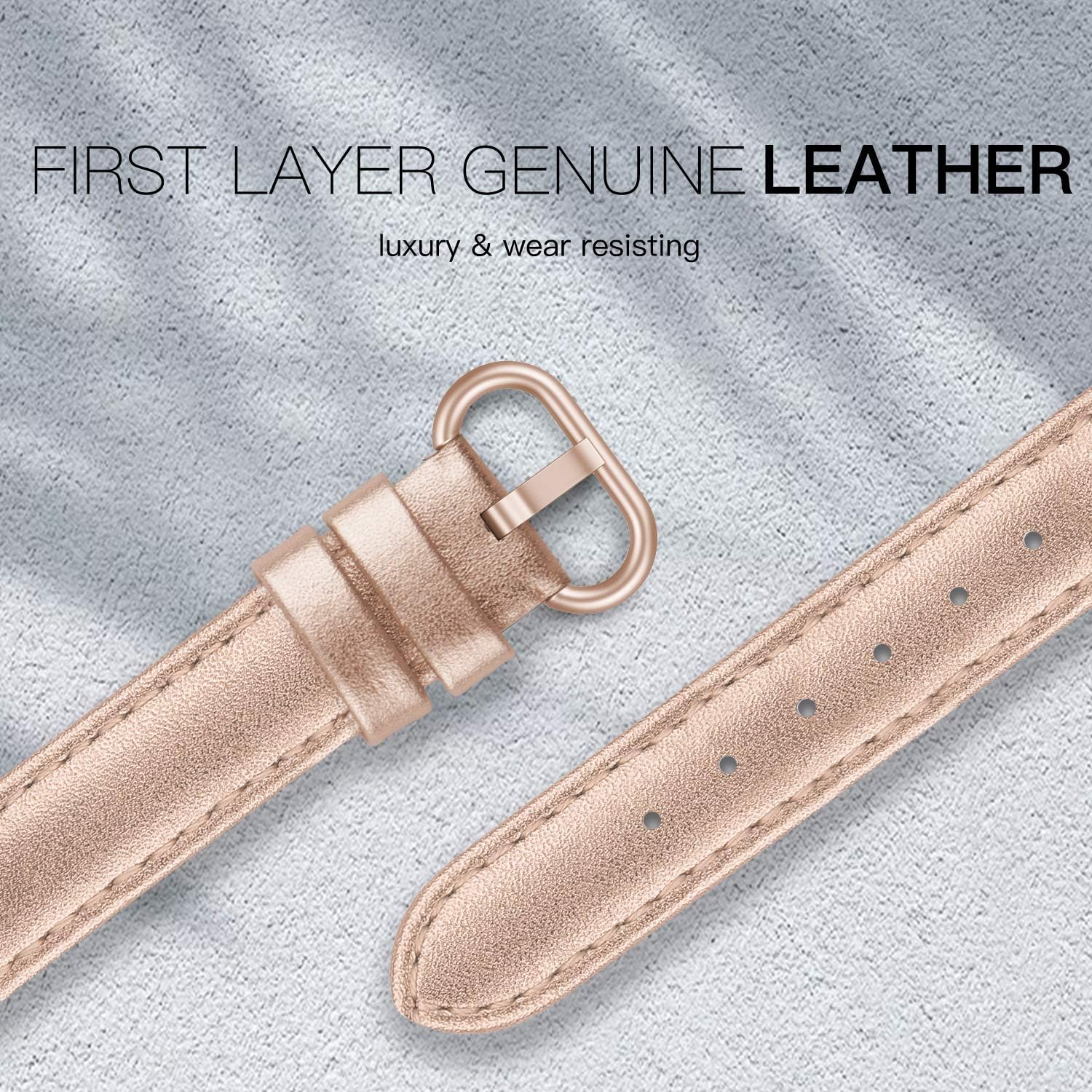 PARMPH Leather Band Compatible for iWatch 38mm 40mm 41mm 42mm(Series 10) - Image 3