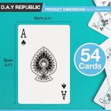 D.A.Y. Republic Professional Plastic Coated Poker Size Playing Cards 52+2 Jokers view 2