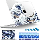 Tuiklol for M4 MacBook Air 13.6 inch Case 2025-2022 Release M2 Chip Model A3240 A3113 A2681, Plastic Hard Shell Cover for MacBook Air 13.6 Liquid Retina Display with Touch ID, Sea Wave