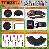 Terratek 20V Cordless Strimmer 2-in-1 with Battery Charger 12 Blades view 8