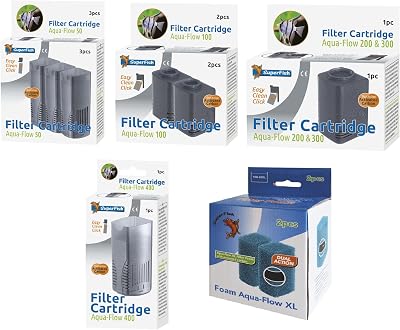 Superfish Aqua Flow 100 Filter Cartridge 2Pcs Internal Filter Black