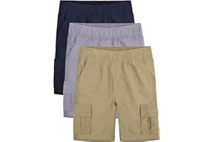 OHD 3 Pack School Uniforms for Boys, Boys Uniform Shorts Boys Clothes Jogger Shorts Summer Classic Fit Uniform Shorts