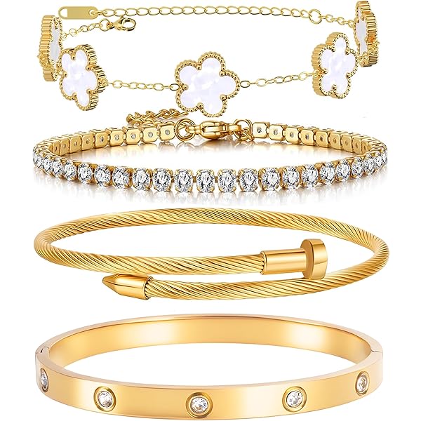 Amazon.com: zocare Gold Bracelet for Women Tennis Bracelets
