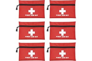 Faylapa 6Pcs Mini Empty First Aid Bag, 7.87x5.51 inches Travel Essentials Medical Pouch Bag for Travel, Home, Office, Vehicle, Camping, Outdoor (Bag Only)