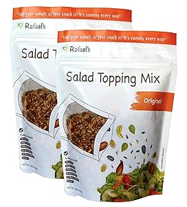 Rafael’s Salad Toppings, 2 Pack, Natural Salad Topper Mix with Sunflower and Pumpkin Seeds, Almonds, Cashews, and More, Vegan-Friendly Dried Mixed Nuts and Seeds, Healthy Snack for Kids and Adults