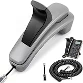 Dreyoo Phone Shoulder Rest with 10Ft Telephone Handset Cords &amp; Detanglers | Curved Shape Phone Shoulder Rest for Office Telephone with 1.2Ft Coiled Cord Compatible with RJ9 Phones, Strong Adhesive