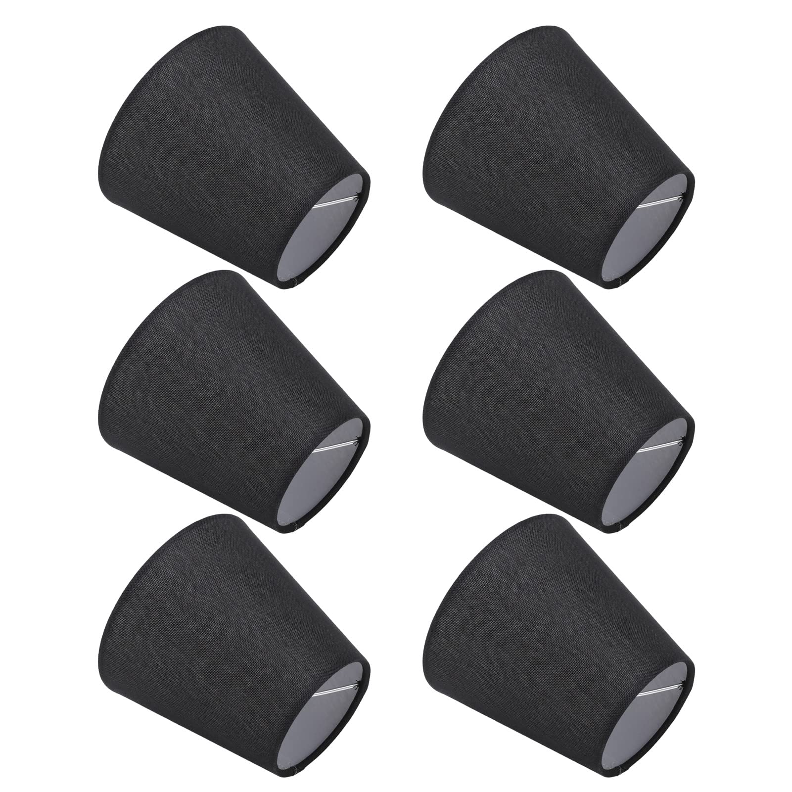 Table Lampshade, 6Pcs Lampshade Lamp Shade Modern Simple Style Home Decoration Black for Small E14 Bulb