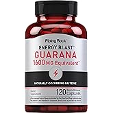 Piping Rock Guarana Capsules | 120 Count | Mega Strength Powder Extract Pills | Non-GMO, Gluten Free Supplement
