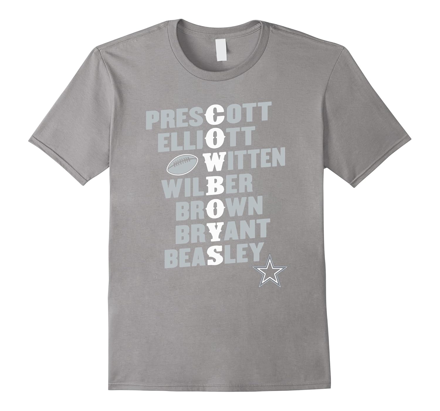 Prescott Elliott Witten Wilber Brown Bryant Beasley Cowboys-T-Shirt