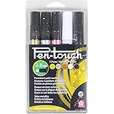 Sakura 42591 5-Piece 2.0mm Pentouch Paint Marker, Medium, Gold, Silver, Copper, White and Black