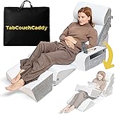 TabCouchCaddy 8-Piece Orthopedic Wedge Pillow Set for Sleeping, Post-Surgery Recovery, Back & Leg Pain Relief, Acid Reflux & GERD Support with Tablet & Cup Holder (Furry)