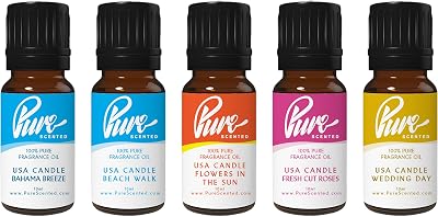 Pure Scented 5x10ml Candle Fragrance Oils - Bahama Breeze & More