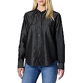 Amazon Essentials Women's Relaxed-Fit Denim Chambray Button-Down Long-Sleeve Shirt