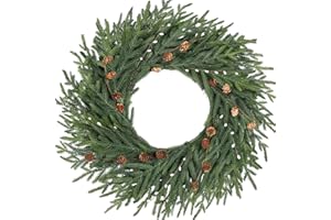 Artgar 26 Inch Pine Wreath - Christmas Wreaths for Front Door - Real Touch Pine Wreath with Pinecones Berries - Large Artificial Green Wreaths for Home Wall Window Porch Farmhouse Outdoor Xmas Decor