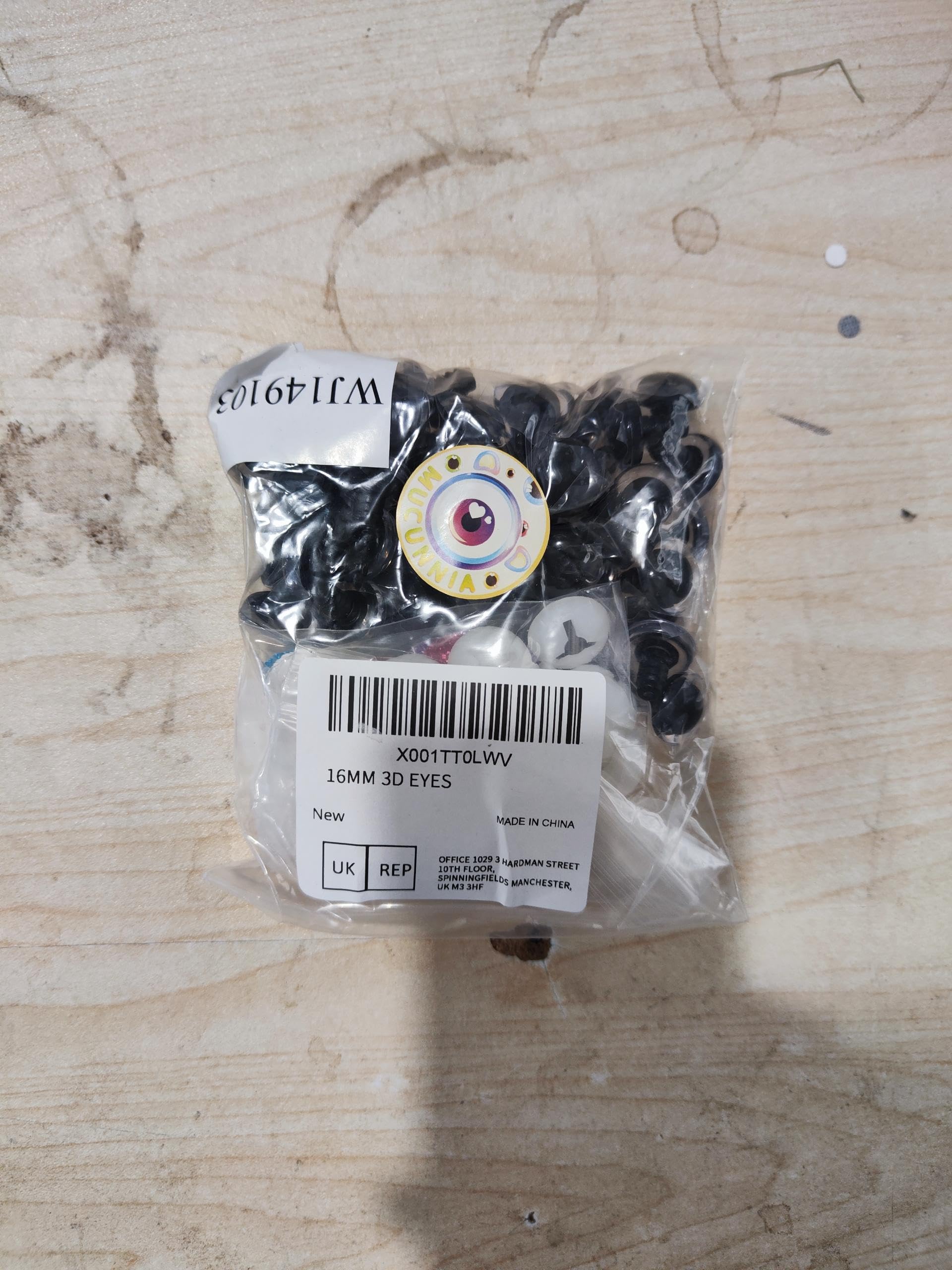 MUCUNNIA 120pcs 16mm 3D Glitter Plastic Safety Eyes for Amigurumi Trapezoid Craft Crochet Doll Eyes with Washers Stuffed Animal Eyes for DIY of Puppet, Bear Plush Animal(6 Colors)