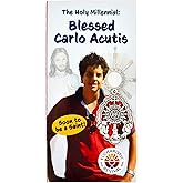 VILLAGE GIFT IMPORTERS Blessed Carlo Acutis The Holy Millennial Booklet and Prayer Card with Large Monstrance Medal Pendant Catholic Accessory