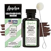 Angelus Leather Dye - Flexible Leather Dye for Shoes, Boots, Bags, Crafts, Furniture, &amp; More 3oz, Dauber Included (Brown)