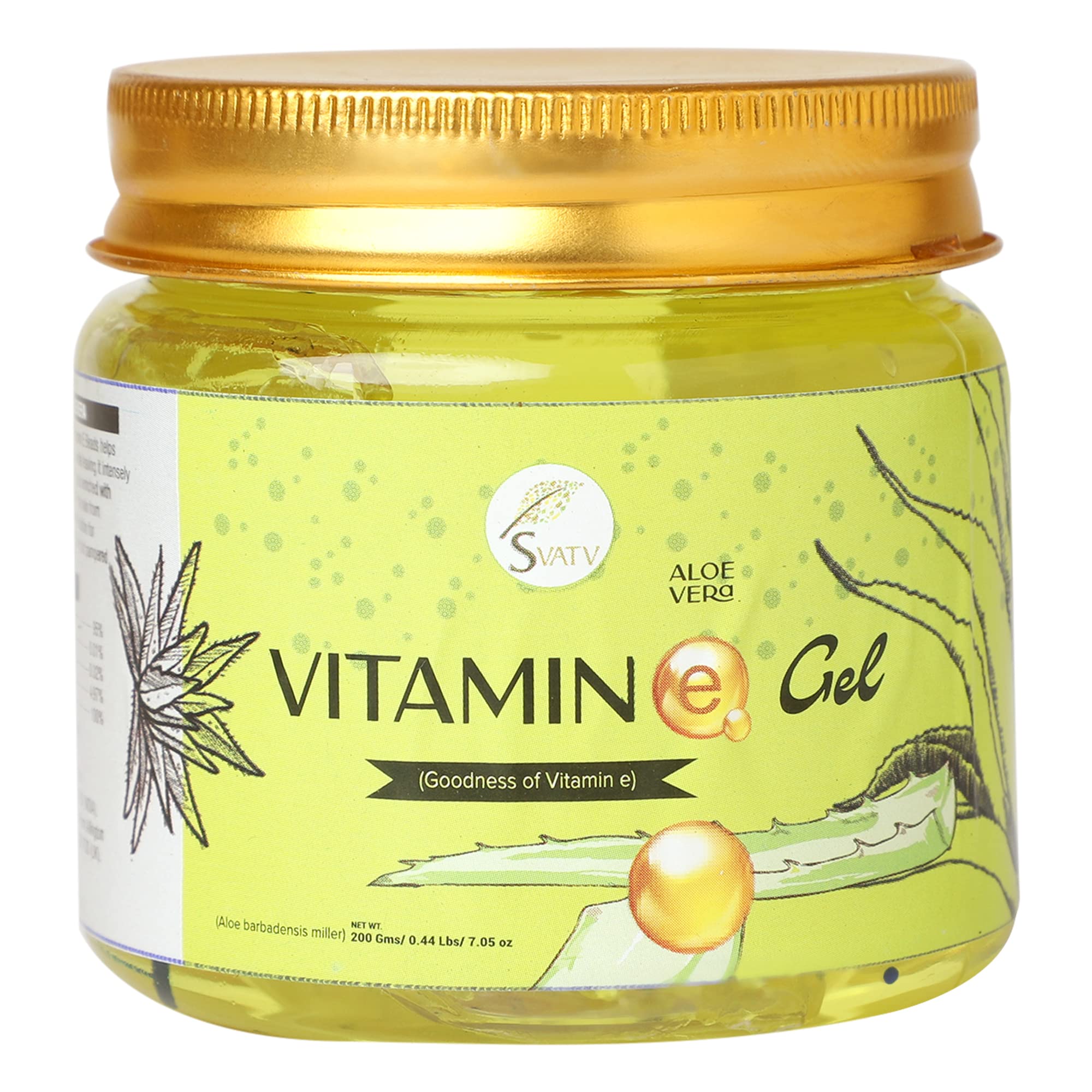SVATV Vitamin - e Aloe Vera Gel | - 200g | 7.05 Oz | 0.44 Lbs